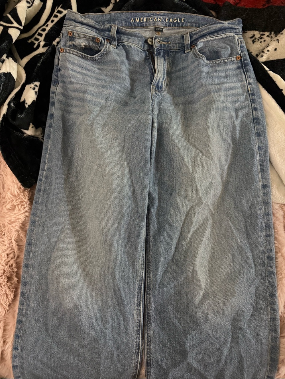 American Eagle Outfitters Light Wash Wide Leg Jeans